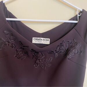 Chiara Boni Deep Purple Floral Dress